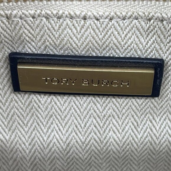 NEW TORY BURCH Womens Kira Chevron Raffia Rosette Small Camera Bag Brown Multi - Picture 6 of 14